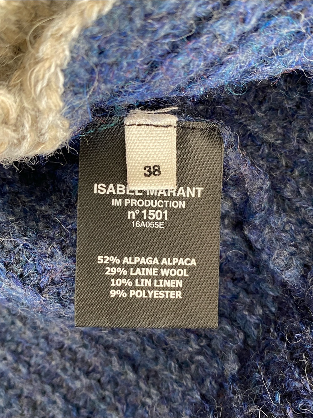 Isabel Marant Étoile Gao Color-Block Alpaca Wool Linen Cable Sweater Sz 38/ 8-10 - Picture 11 of 12